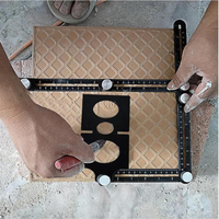 Righello di misurazione dell'angolo di precisione su 6 lati strumento di posizionamento del foro per piastrelle in ceramica universale righello a sei pieghe in alluminio