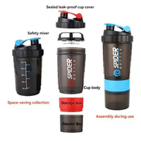 Amz Meilleur vendeur Logo personnalisé Sans BPA 500ml Plastique Gym Fitness Protéine pour Shaker Bouteille d'eau de sport pour enfants