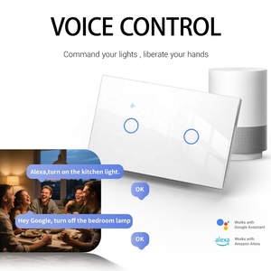 Sin cableado neutro disponible Control de voz APP Control remoto Blanco Negro Gris Oro Casa usando WiFi inteligente Interruptor de luz de 2 bandas - Product Image 4
