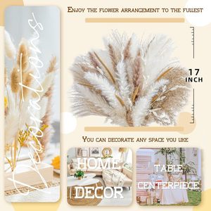 Bouquet de fleurs séchées mixtes transfrontalières fait main pour la décoration intérieure, avec herbe de la pampa, roseau et queue de lapin, pour la décoration et l'entretien des tissus. - Product Image 4