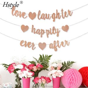 3 шт. розовое золото, блестящий любовный смех и счастливый после баннера, свадебные украшения для душа, украшения для невесты SD2285 - Product Image 4