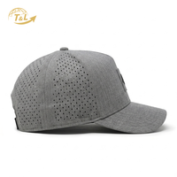 Gorra Trucker de Malla Transpirable T&L 4U, 6 Paneles, Ajustable, Unisex, Gris, Deportiva, de Moda, para Viajes, con Logotipo de Goma en Relieve y Bordado 3D