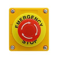 1NO 1NC Bouton poussoir d'arrêt d'urgence momentané Chine Station de bouton poussoir 40mm bon marché, 660V 10A 2 positions en aluminium IP65 1A