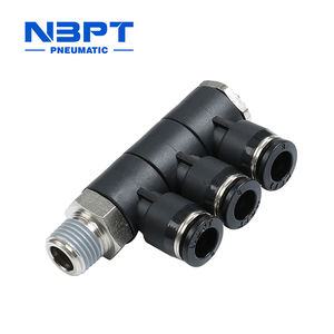 PHW-R резьба BSPT с вращающейся R-образной Резьбой F-типа 3 порта, фитинги для быстрой соединительной трубки, доступны несколько размеров - Product Image 2