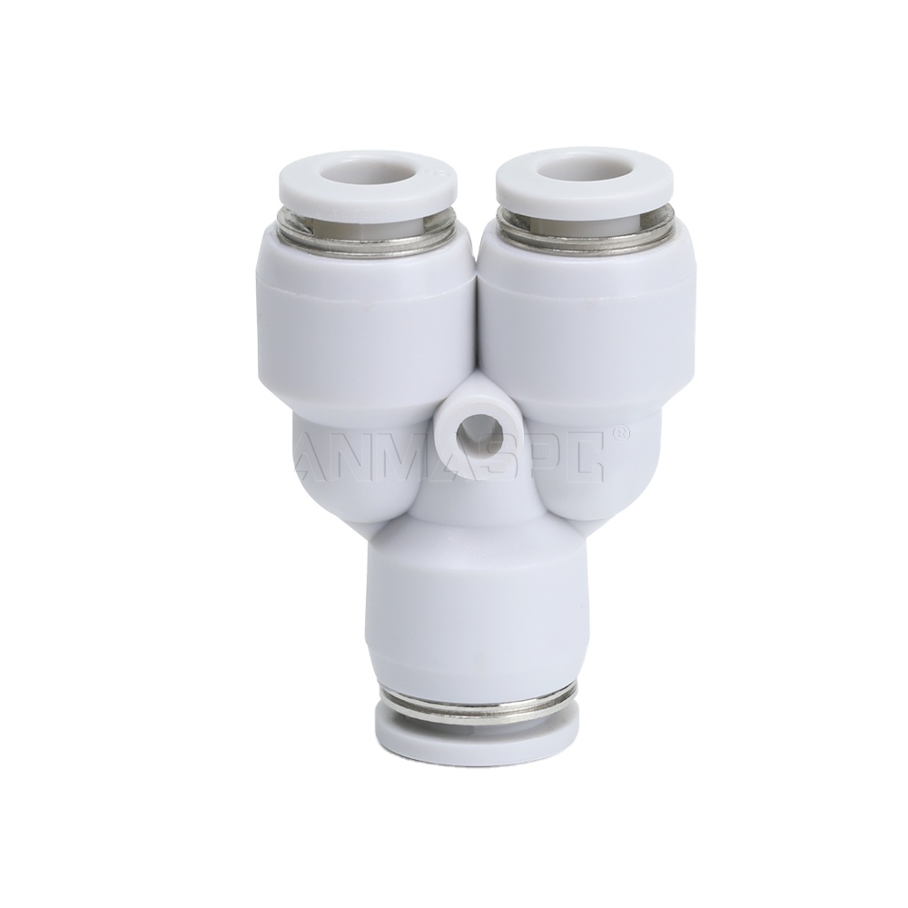 Pakatools 10-Pack 6mm 1/4" Y Union Push In Fittings - Pneumatic Air Hose Splitter