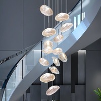 Lustre d'escalier tournant en cristal moderne personnalisé pour la maison éclairage simple pour le salon duplex immeuble appartement loft