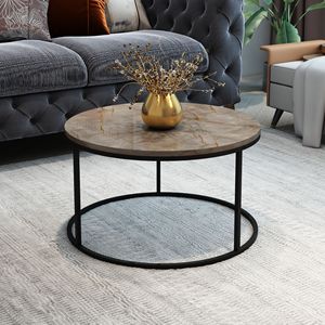 Mesa de Centro Moderna Portátil para Sala de Estar, Oficina, Espacios Pequeños, Resistente, Fácil de Montar, Mueble de Madera y Metal - Product Image 4