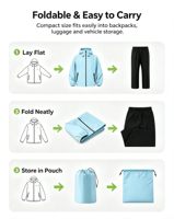 Ensemble imperméable ultra-fin pour homme et femme, pantalon et veste de moto, randonnée en plein air, imperméable et respirant