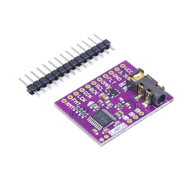PCM5102 Interface I2S PCM5102A Decoder Stereo DAC Module Audio Digital Converter PLL Voice Board with 3.5mm Headphone Holder