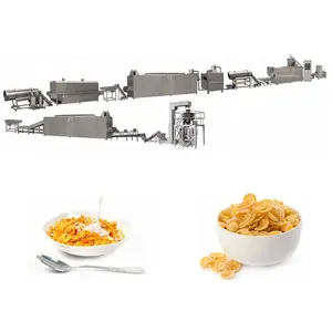 Elektrische Tarwe Rijst Turkse Cornflakes Maken Machines Product Lijn Ontbijtgranen Voedsel Extrusie Apparatuur