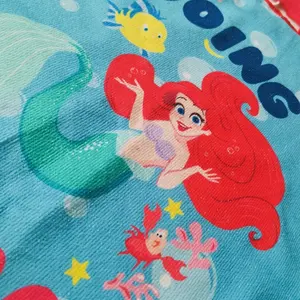 Tùy chỉnh thiết kế sợi nhỏ trẻ em công chúa của nàng tiên cá in trùm đầu khăn phim hoạt hình ponchos bãi biển khăn trẻ em