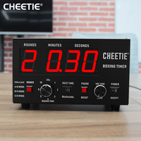 Minuteur de boxe CHEETIE avec horloge murale, alarme sonore puissante, LED, intervalle, durable pour la boxe, le MMA, les arts martiaux, les entraînements en salle de sport