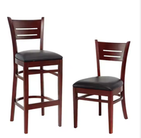 Chaise de salle à manger en bois, nouvelle, empilable, chaise de bar latérale en bois antique, chaises de restaurant en bois et en cuir