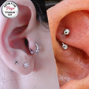 16G Titane ASTMF136 Bijou de corps plaqué or pour piercing <span class=keywords><strong>d</strong></span>'oreille (helix, daith), anneau de nez <span class=keywords><strong>fer</strong></span> <span class=keywords><strong>à</strong></span> <span class=keywords><strong>cheval</strong></span>, labret anneau, barbell Cuiyed - Product Image 6