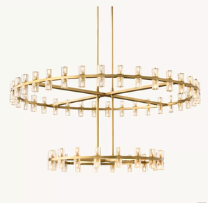 Lampadario di lusso personalizzabile con vendita calda di cristallo di cristallo moderno lampada Arcachon a LED lampadario rotondo a due livelli 60 - Product Image 2