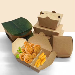 Caja de Embalaje para Pollo Frito con Logotipo Personalizado, Caja para Llevar Comida Rápida, Papas Fritas, Ensalada, Contenedor de Alimentos de Papel Kraft Marrón, Lonchera - Product Image 1