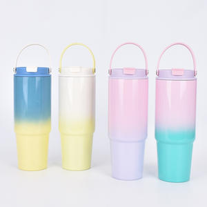 2025 30oz Stainless Steel Vacuum Insulated Eco-Friendly Travel <b>Mug</b> Straw Portable Gradient Design Lid Customizable Logo Print - Product Image 2