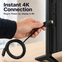 Cable DP a HDMI 4K 30Hz, Adaptador DisplayPort a HDMI con Chip Integrado, Conversor de Video para Laptop, PC, Monitor, Proyector