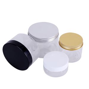 Pot alimentaire transparent personnalisé de qualité alimentaire en plastique PET de 100g, 300ml, 500ml, 1000ml avec couvercle en aluminium doré - Product Image 6