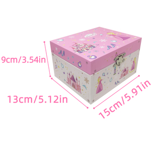 Boîte à musique <span class=keywords><strong>en</strong></span> papier à motif personnalisé Yiyu, figurine rotative, boîte à bijoux musicale écologique avec miroir intégré pour filles et femmes - Product Image 3