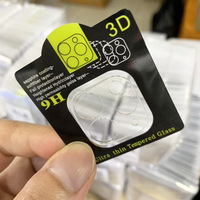 Protecteur d'objectif de caméra 3D en verre trempé 9H ultra-mince et résistant à la saleté pour iPhone 16/15/14 Pro Max/13 Pro/12/11 Plus/8/7/XR