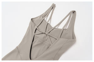 カスタムレディースワンピース、深い<span class=keywords><strong>V</strong></span>ネックヨガボディスーツ、胸パッド付きフレアレギンス、スリムフィットプレイスーツ - Product Image 6