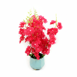 18 \ "Flor de melocotón artificial Planta en maceta Planta verde para la decoración del hogar y el jardín 12PCS/CS para ocasiones de Acción de Gracias - Product Image 2
