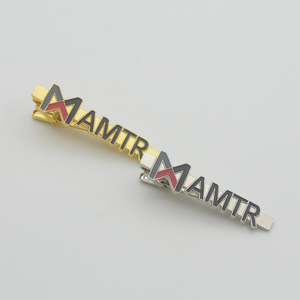All'ingrosso Logo personalizzato in ottone oro gemelli e fermacravatte per gli uomini perni in metallo timbrato tecnica - Product Image 4
