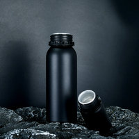 Bouteille en aluminium noir mat vide pour huile essentielle ou huile parfumée, avec bouchon inviolable noir, disponible en 50 ml, 100 ml, 200 ml, 250 ml, 500 ml, 1000 ml
