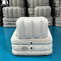 Matelas pneumatique double avec dossier et pompe intégrée, lit gonflable surélevé pour le camping en plein air et les tentes