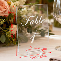 Marqueurs de table numérotés en acrylique transparent mat de luxe, style bureau, pour mariage et fête, fabrication OEM