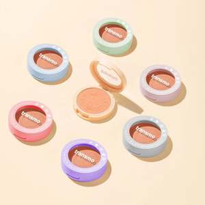 Emballage de fard à joues en plastique recyclé, boîte de poudre compacte, miroir rond, boîte de fard à joues vide - Product Image 1