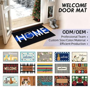 Paillasson de saison pour les fêtes, paillasson personnalisé imprimé en gros, tapis de sol personnalisé ODM/OEM pour la vente en gros et les cadeaux - Product Image 1