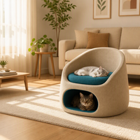 Canapé-lit pour chat en bois avec coussin lavable, mobilier pour chat, décoration intérieure pour chats, couleur personnalisée OEM