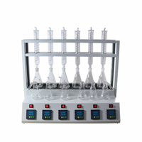 JC ZL500 500ml 6 Unit Multifunction Distillation Apparatus PLC Ctrl IR Heating Steam Kjeldahl Fractional Vacuum Equipment