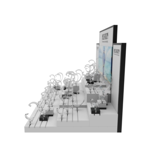 3 cầu thang đồng hồ hiển thị đứng thiết lập rõ ràng với Acrylic C hình dạng chủ phong cách hiện đại thương hiệu đồng hồ giải pháp với logo cho đồng hồ hiển thị - Product Image 5