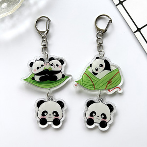Llavero de Plástico con Diseño de Panda de Dibujos Animados Personalizado, Impresión UV, Estilo Anime, Regalo Pequeño para Estudiantes, Accesorios Lindos - Product Image 3