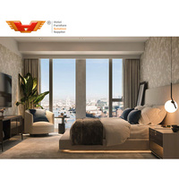 Meubles de chambre d'hôtel Hyatt, ensemble de chambre à coucher moderne et écologique en tissu, taille standard, pour hôtels 3 à 5 étoiles