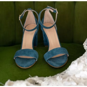 Fashion Block <b>Heel</b> Sandals with Ankle Strap Wedding <b>Heels</b> Bridal Shoes Open <b>Toe</b> <b>Round</b> <b>Toe</b> Cover <b>Heel</b> Buckle Sandals - Product Image 3
