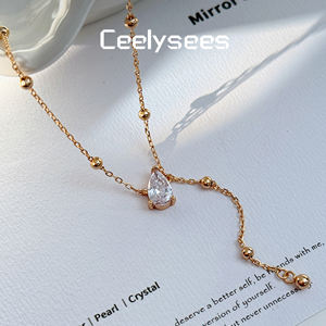 Collana a Catena a Y con Perla a Goccia in Argento Sterling 925, Gioiello di Tendenza di Alta Gamma per Donne, Regalo per la <span class=keywords><strong>Vita</strong></span> Quotidiana - Product Image 2