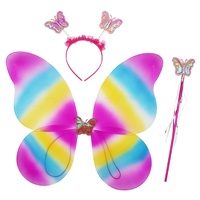 Tissu pliable ailes elfe fée papillon ange bâton écologique 3 pièces ensemble fête à thème pour enfants en gros