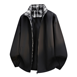 Avinie Double-sided Zipper Bomber <b>Jacket</b> <b>Men's</b> Spring Autumn New Loose Casual <b>Thin</b> Sports Streetwear Heart Pattern 100% - Product Image 1