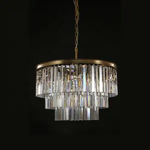 3-Tier round  Crystal Fringe lamp black resorationed  chandelier  light from china