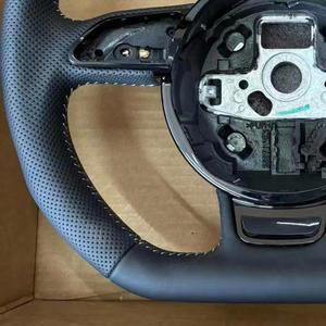 Volante de coche de cuero completo con costuras blancas y perforaciones parciales, con calefacción, para Audi <span class=keywords><strong>2013</strong></span> 2015 B8 A7 S5 Rs4 <span class=keywords><strong>s</strong></span> <span class=keywords><strong>Line</strong></span> A5 8t B9 S4 - Product Image 6