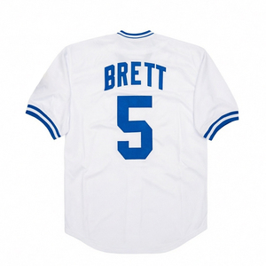 Maillots de baseball vintage pour hommes, style cousu, 5 George Brett, 16 Bo Jackson, tailles S-3XL - Product Image 2