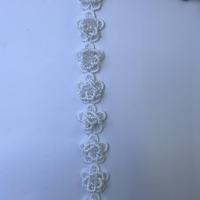 Ruban de dentelle perlée dorée 1,5 cm avec fleurs, strass et perles, noir et blanc, pour la couture de vêtements DIY, vente en gros