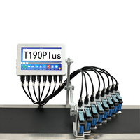 YAOMATEC mesin pengodean otomatis, Kode batang Logo tanggal, Printer Inkjet TIJ Online, multi-head, 10 inci 12.7mm 25.4mm untuk karton