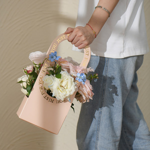 Cesta de flores, caja de embalaje de papel DIY, caja de <span class=keywords><strong>regalo</strong></span> de diseño Floral elegante para el Día del Maestro, arreglo de ramo, bolsa de Material hecha a mano - Product Image 4