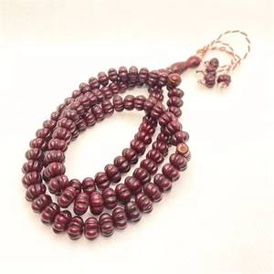 Misbaha étnica especial curvada en forma de calabaza, 6 mm, 99 cuentas, ágata artificial brillante, joyería islámica para el culto religioso, Tasbih. - Product Image 1