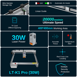 شجرة ليزر K1 PRO 30W قوة بصرية من الأكريليك الصلب المقاوم للصدأ لقطع الأخشاب والنقش - Product Image 2